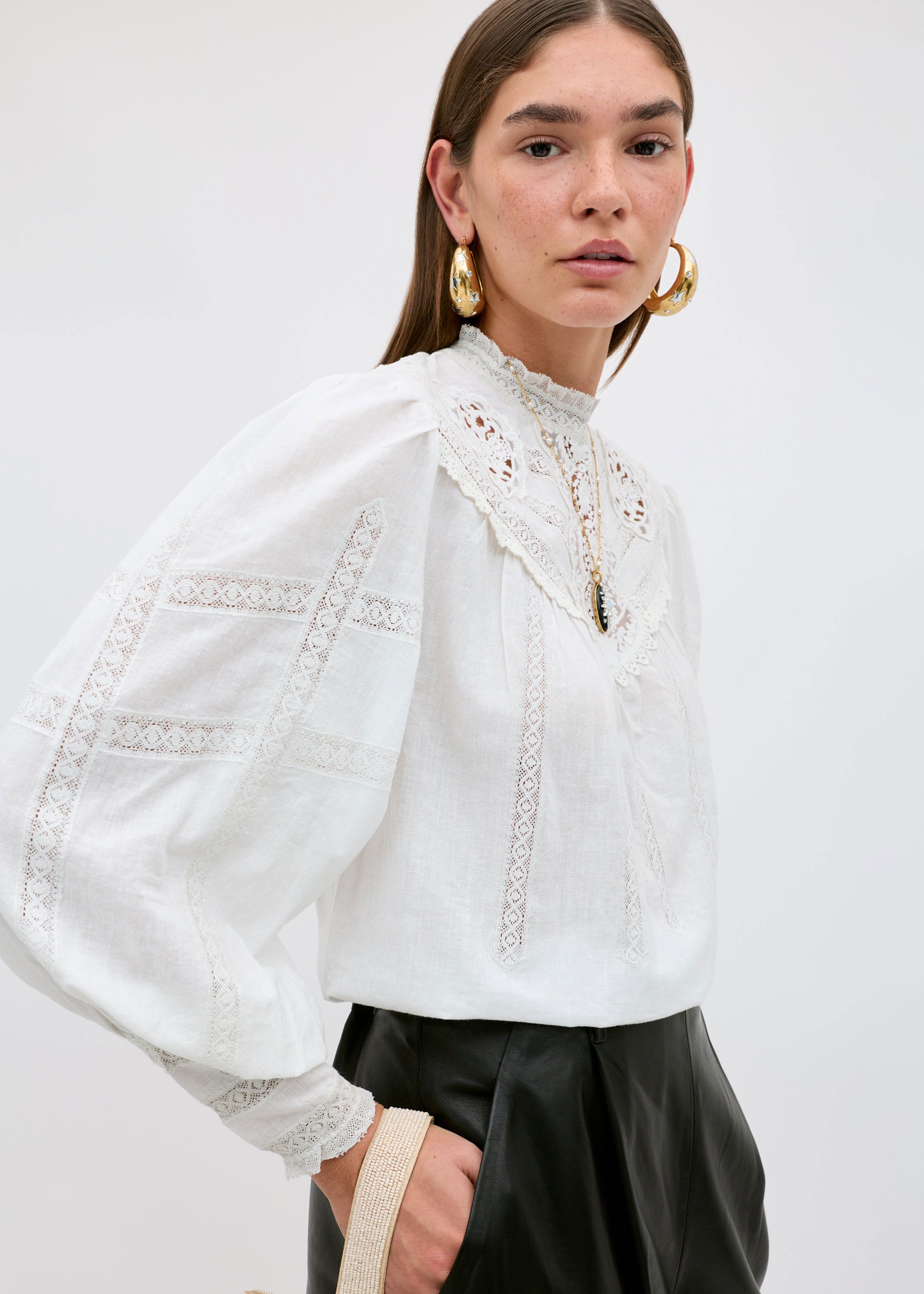 Rixo Tamzin Cotton Top - Cream