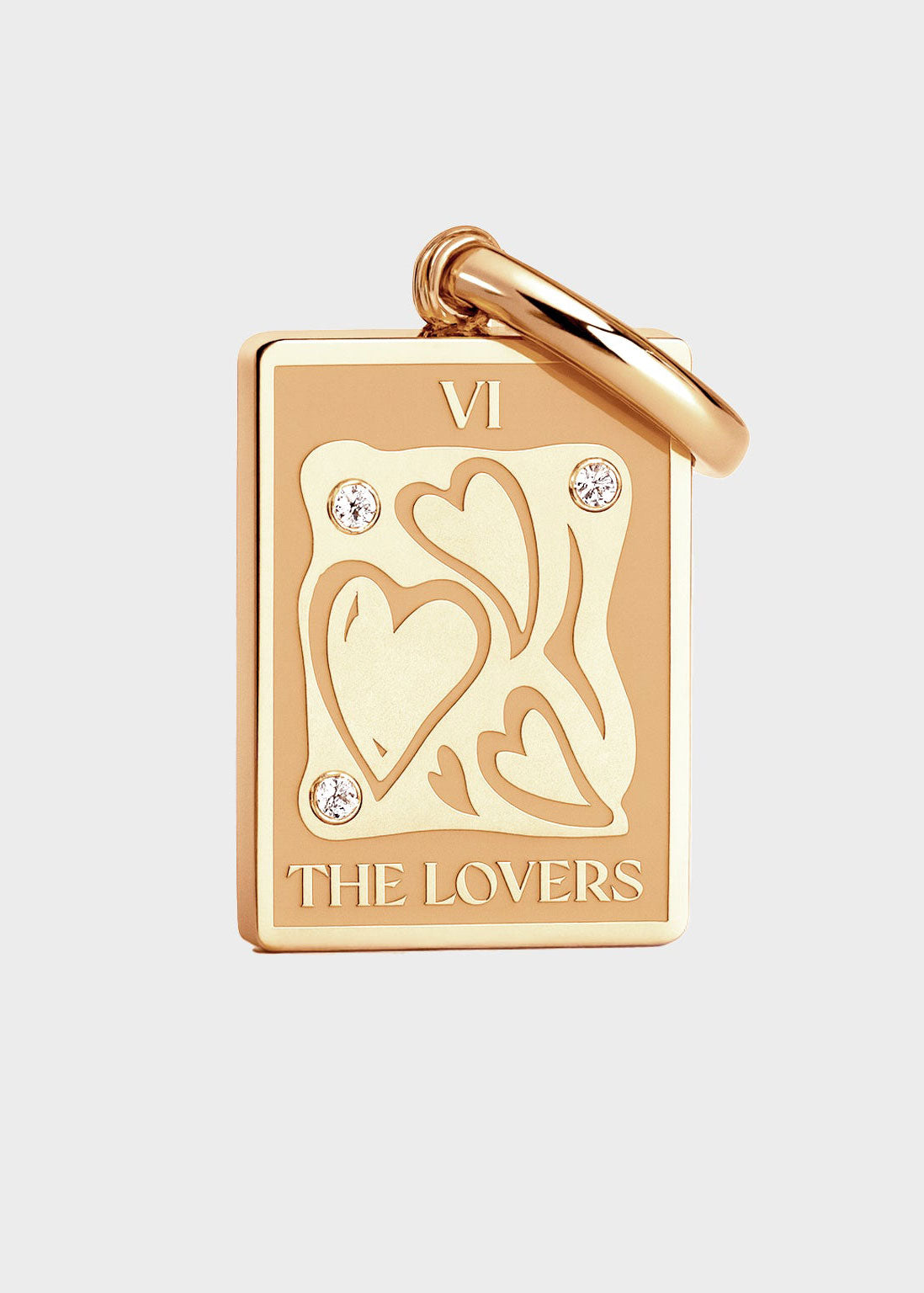 Coluri The Lovers Tarot Charm - Gold