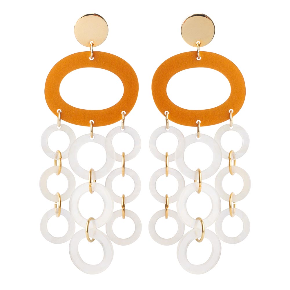 Toolally - Oh What a Night Earrings - Gold & Mother of Pearl