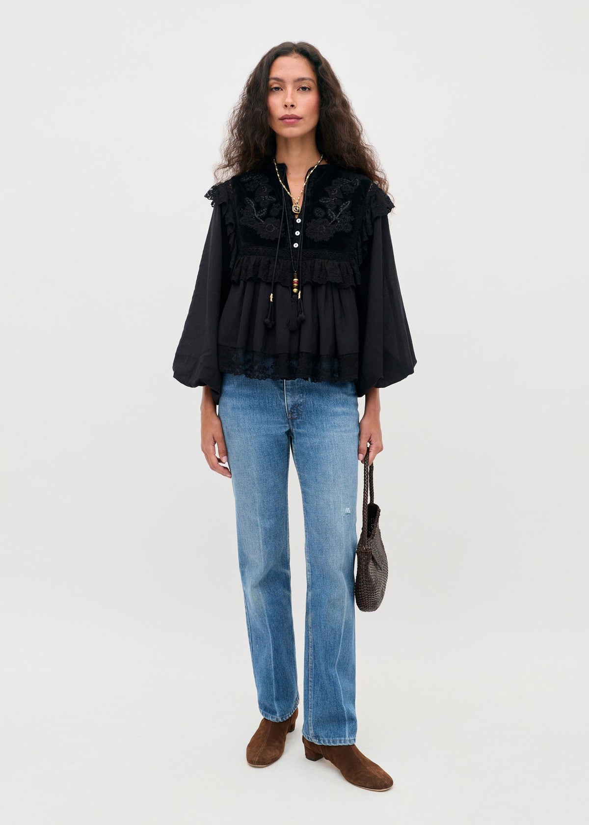Rixo Diann Embroidered Cotton Blouse