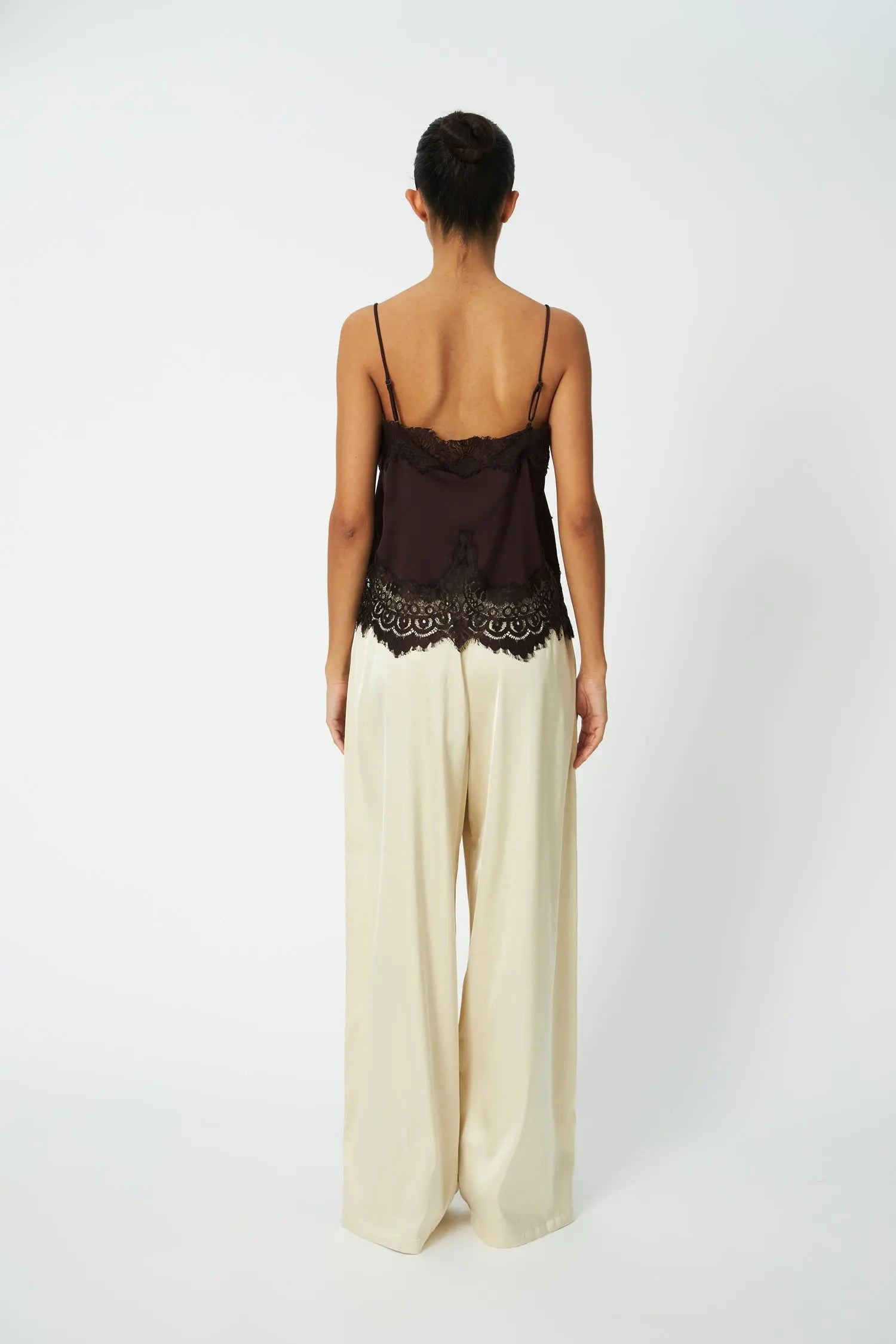 Stella Nova Underlayer Lace Top - Dark Brown