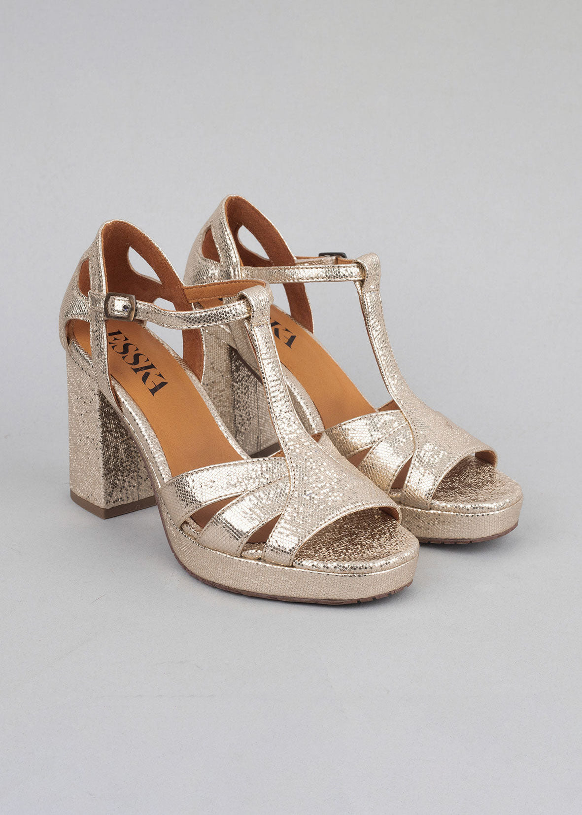 Esska Valerie Platinum Heeled Sandals
