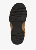 Sole detail, black zigzag tread and EMU Australia stamp with tan heel arch