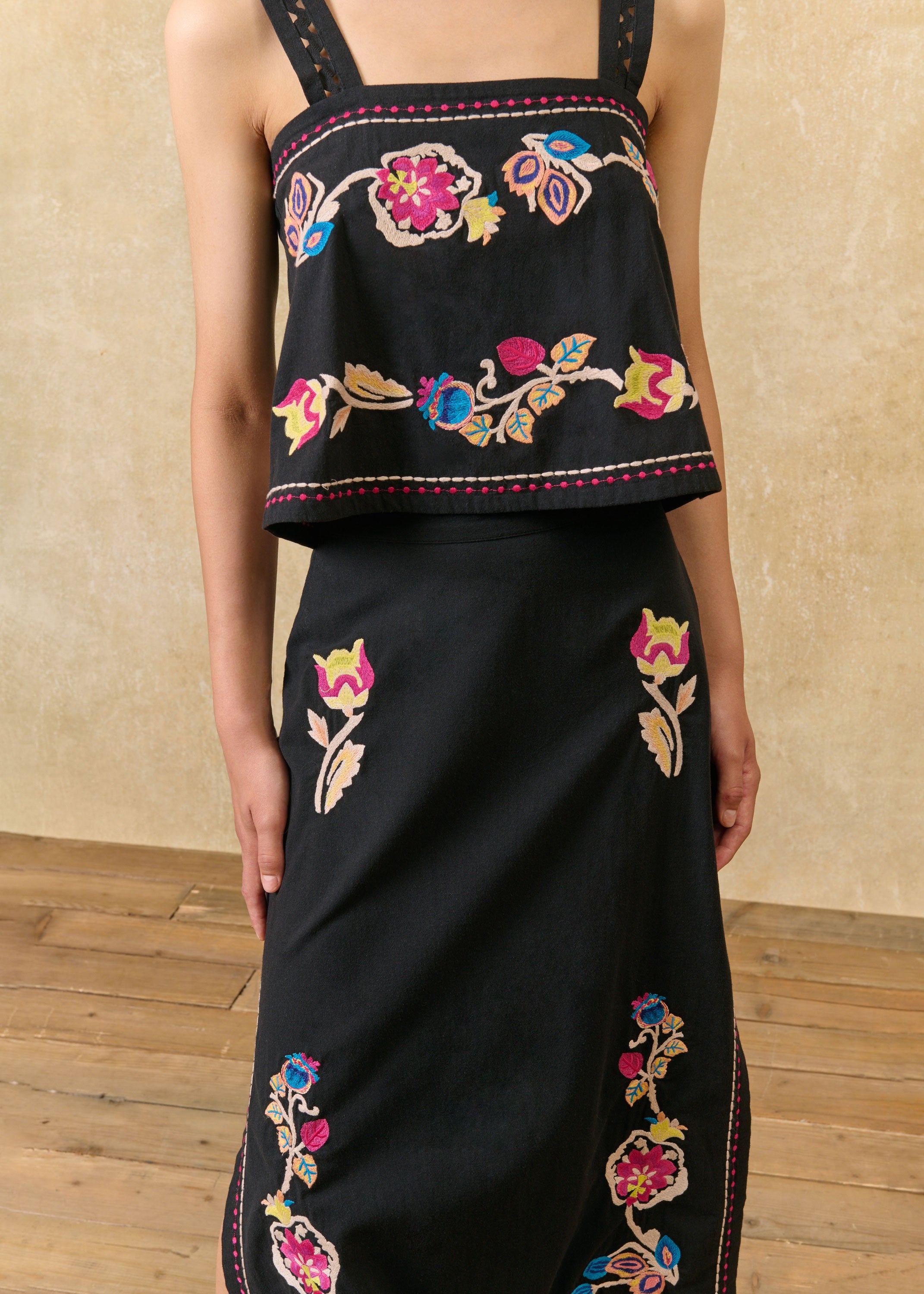 Louise Misha Amarante Midi Skirt - Black