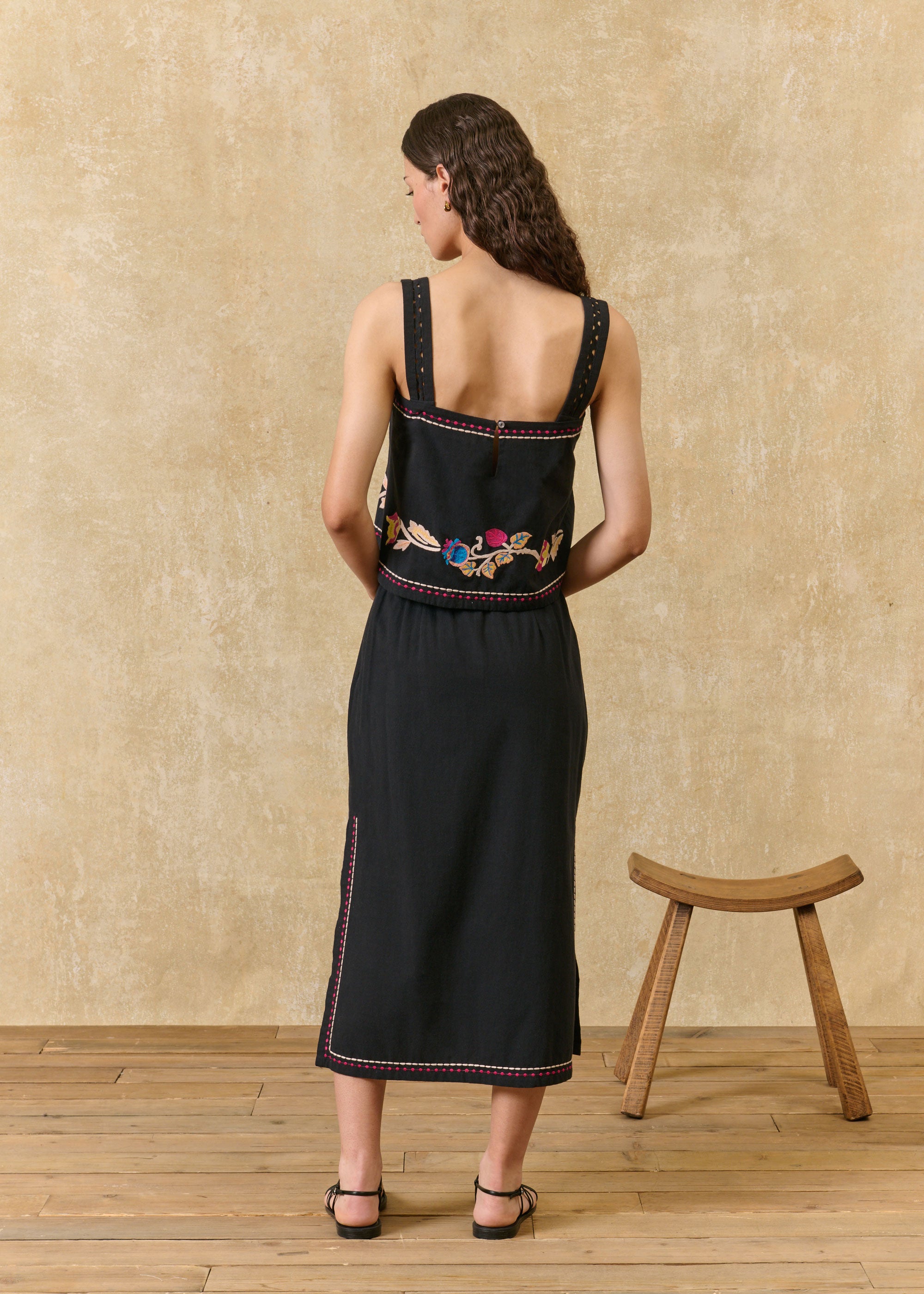 Louise Misha Amarante Midi Skirt - Black