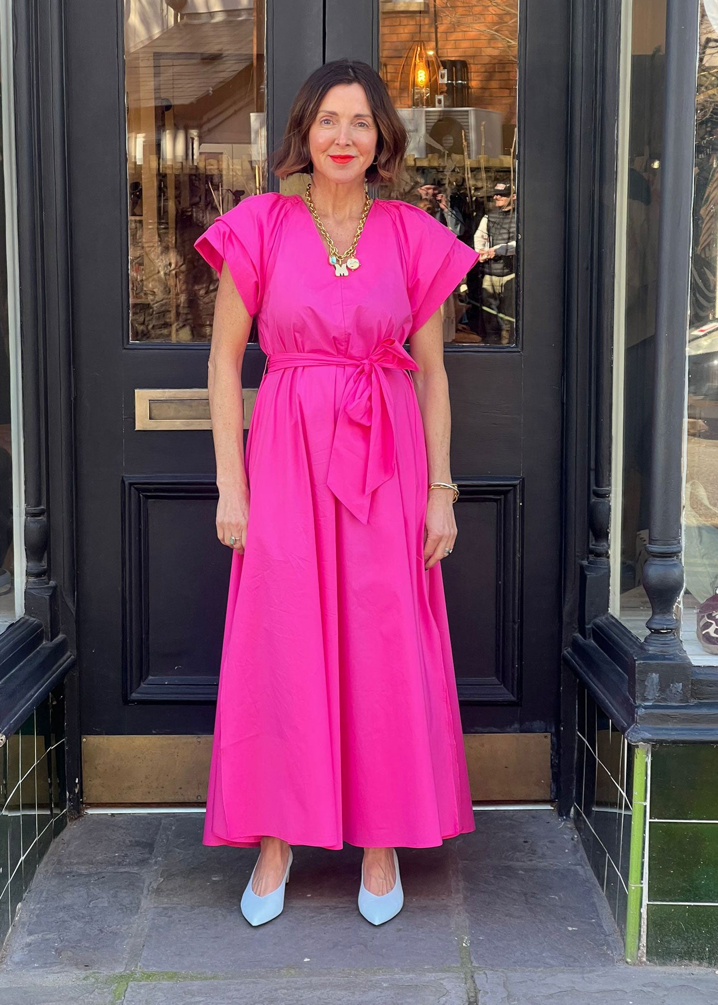 Psophía Cotton Poplin Dress - Pink