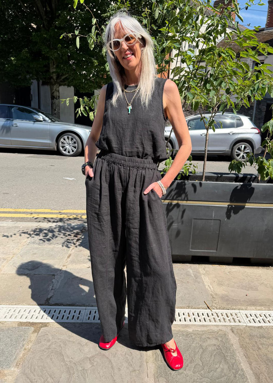 L.F.Markey Basic Linen Trousers - Black
