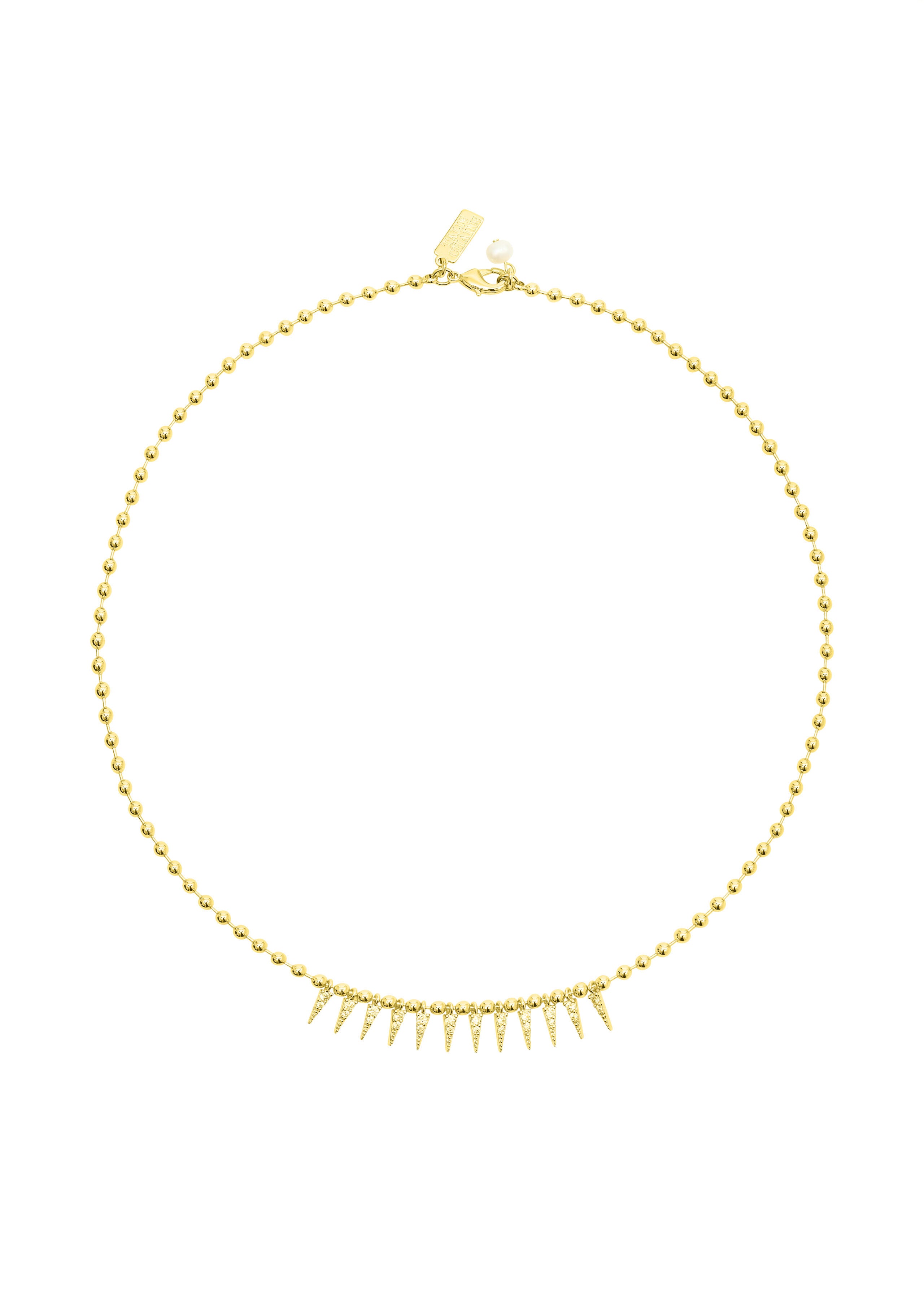 Talis Chains Cubic Zirconia Spike Drop Necklace