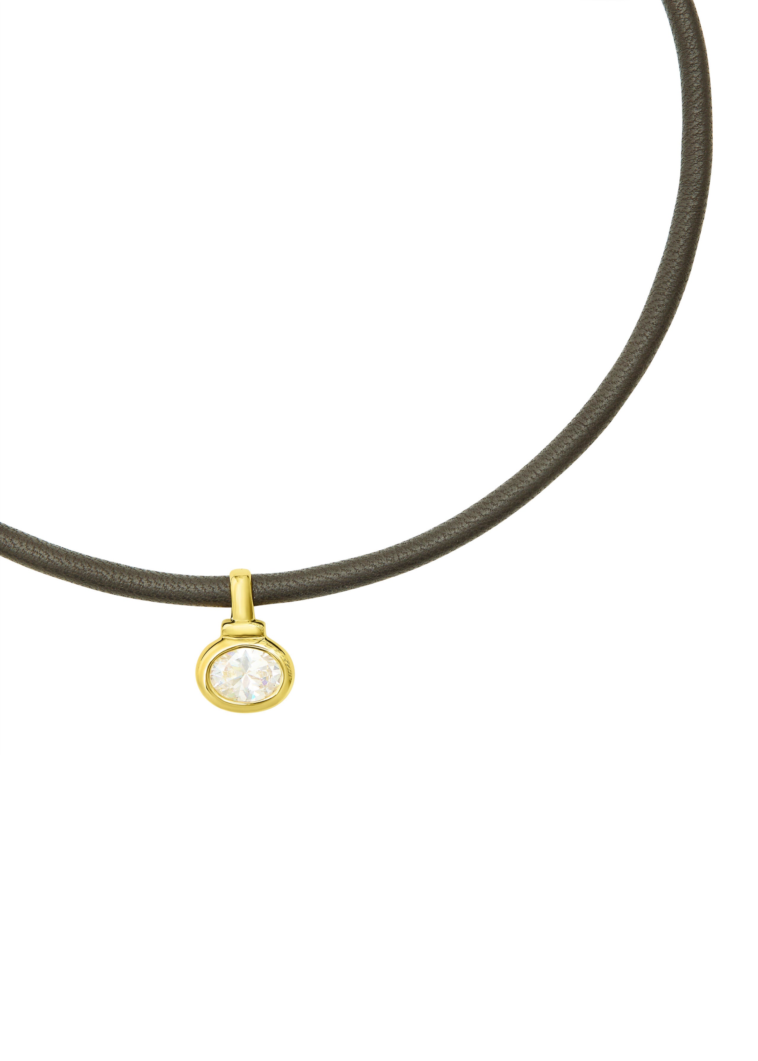 Talis Chains Leather Cord Choker - Cubic Zirconia