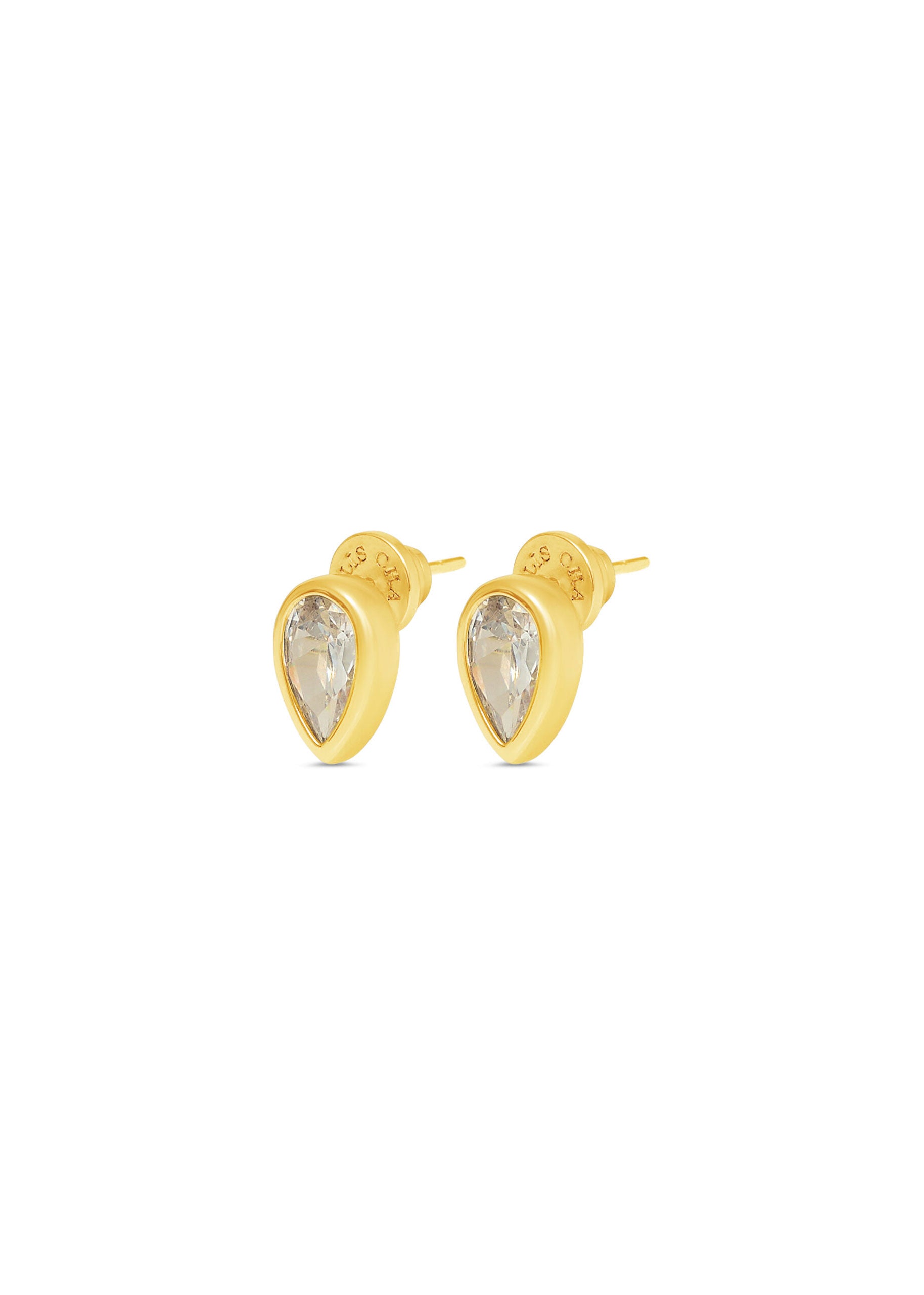 Talis Chains Pear Drop Studs - Cubic Zirconia