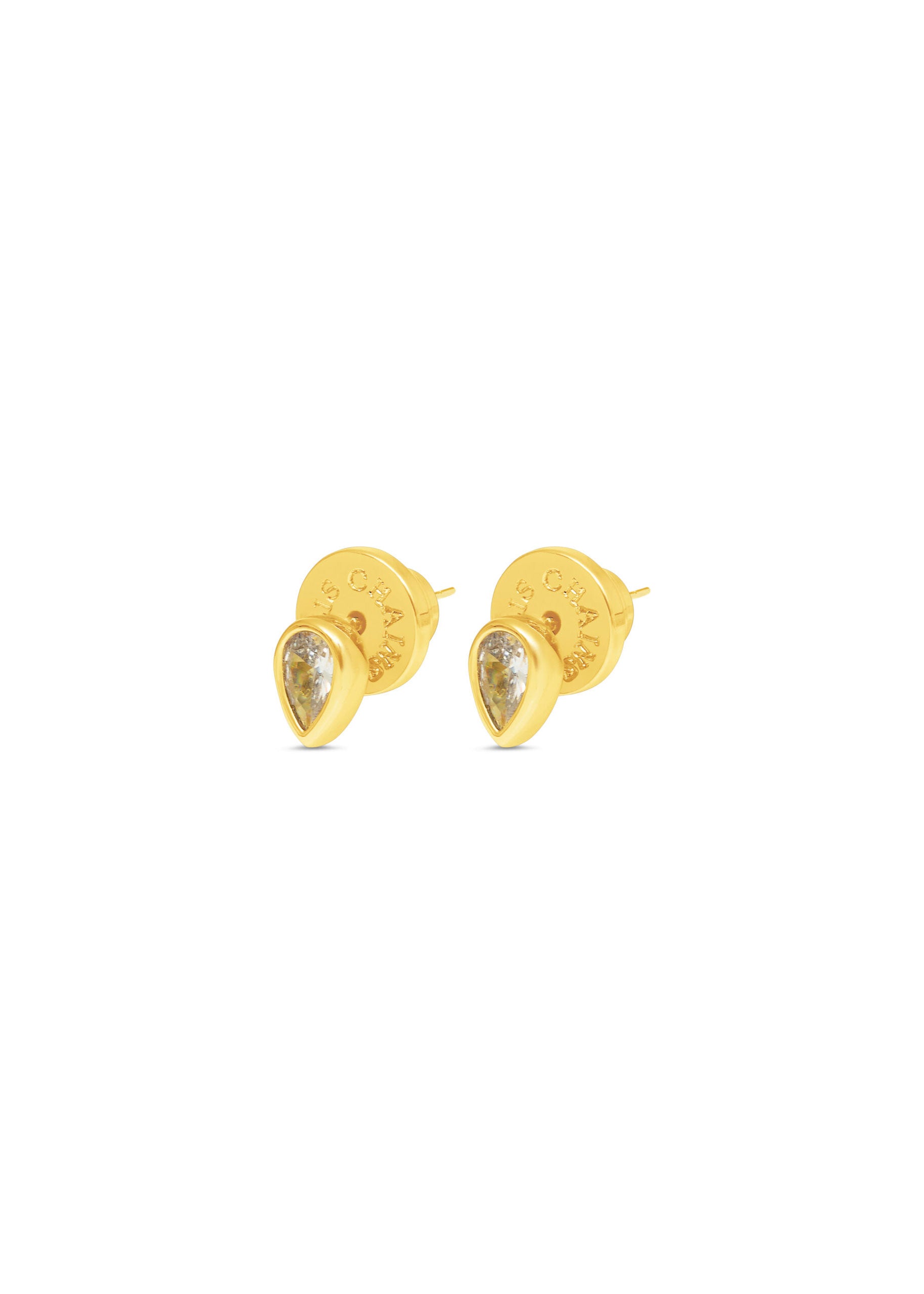 Talis Chains Mini Pear Drop Studs - Cubic Zirconia