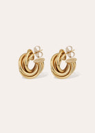 Gas Bijoux Atik mini hoop earrings in gold, six intertwined rings forming a twisted creole