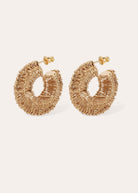 Gas Bijoux Crocus Filea small hoop earrings in gold-plated woven thread
