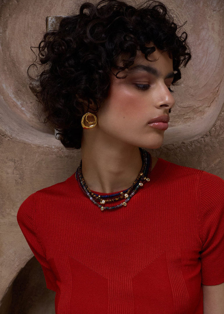 By Alona Lucie Necklace - Gold and Tigers Eye