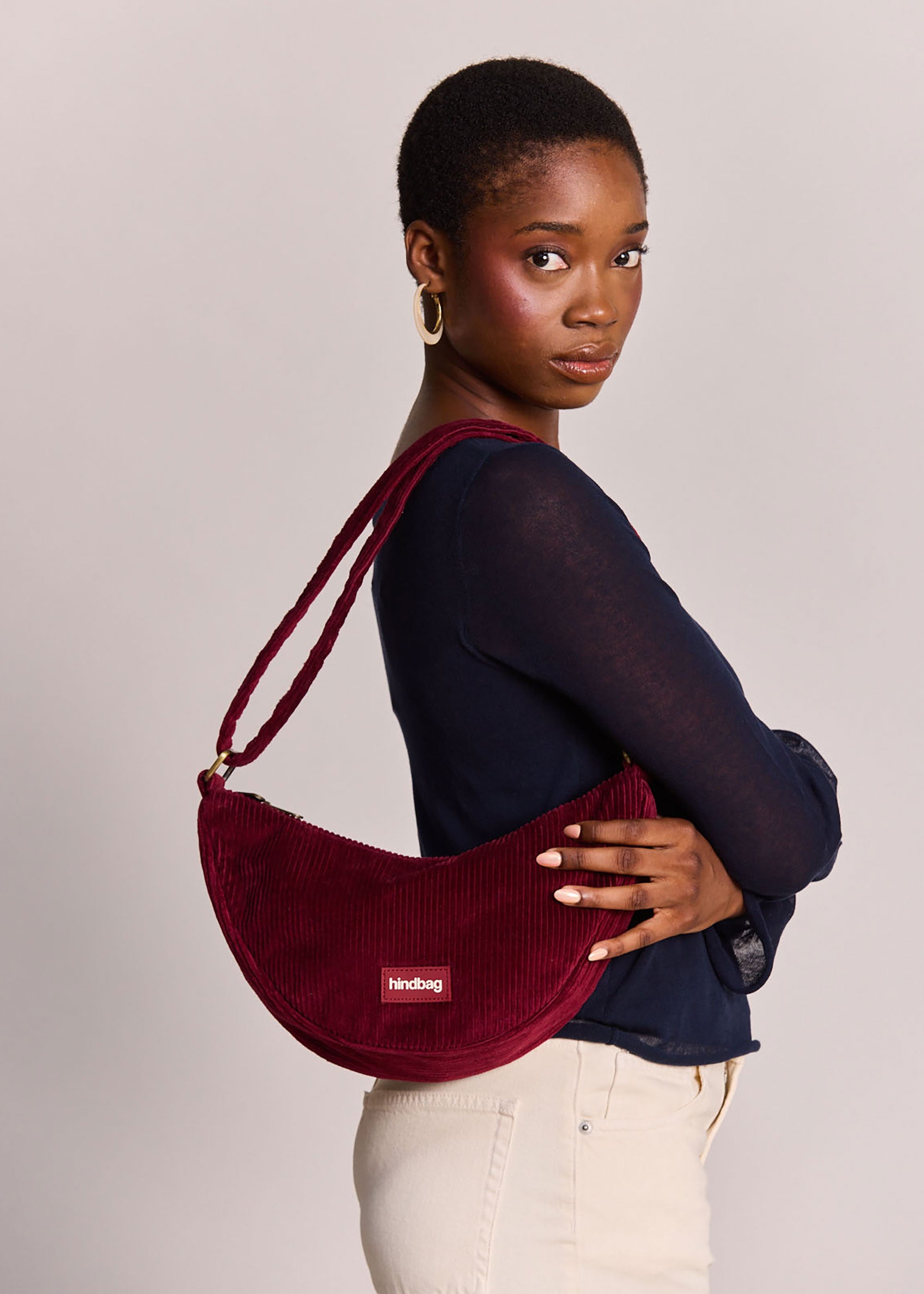 Hindbag Andrea Crossbody Bag - Bordeaux Corduroy