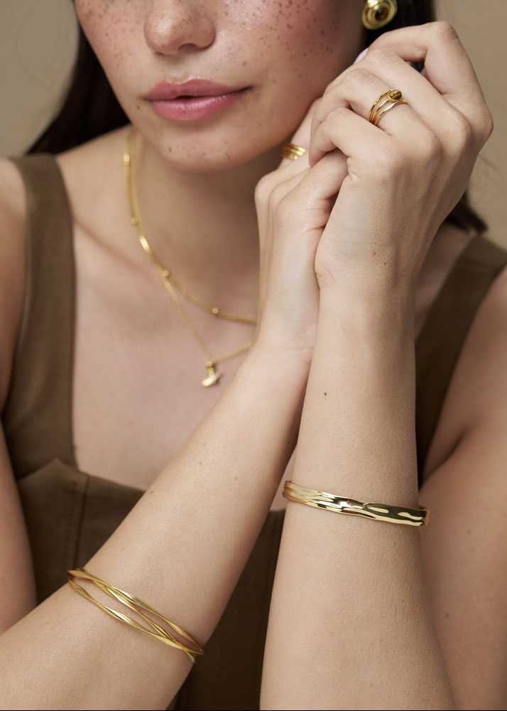 Orelia Ribbon Interlocking Bangles