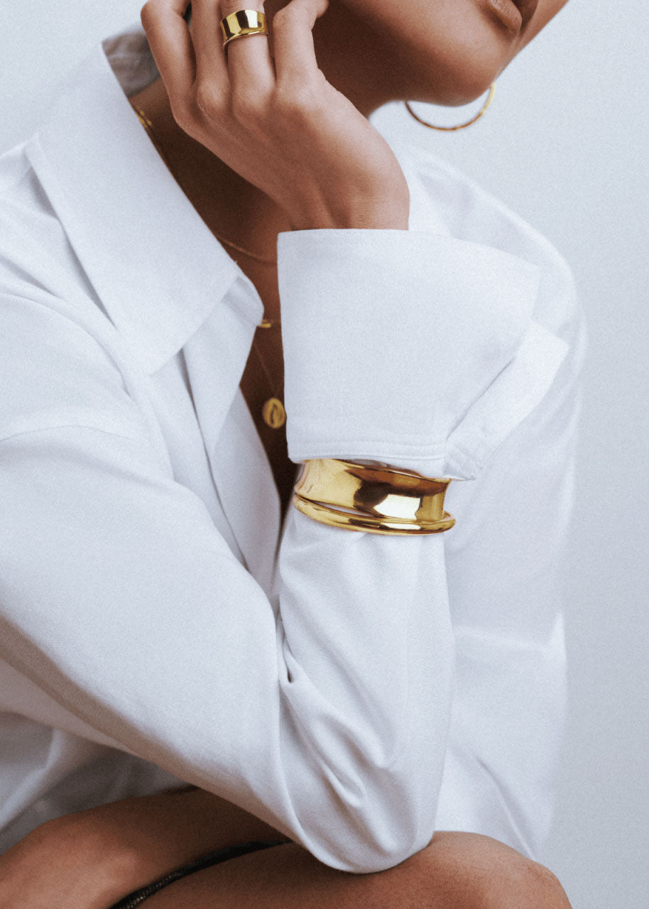 Orelia LUXE Polished Molten Bangle - Gold