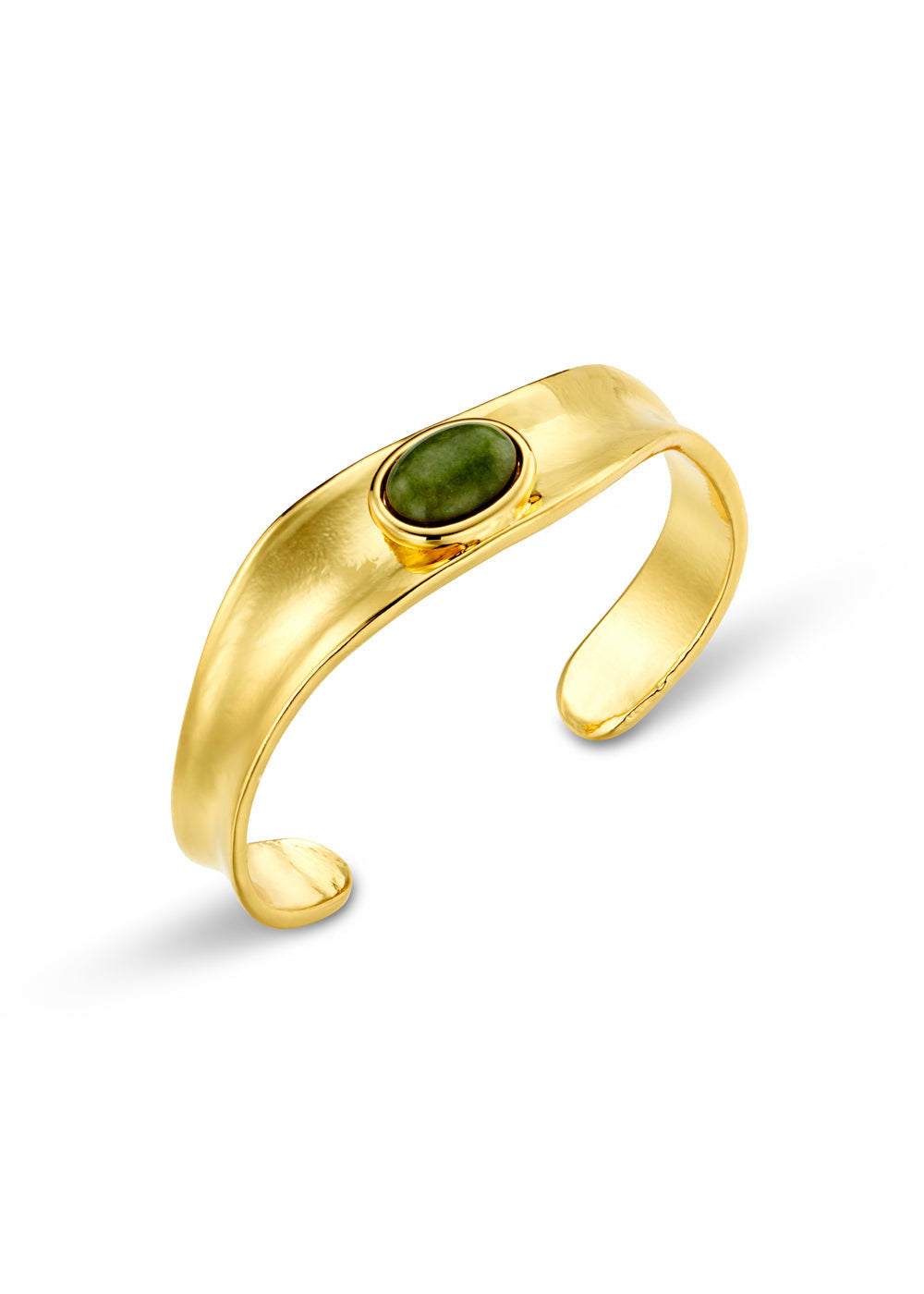 Orelia Organic Semi-Precious Green Jade Cuff