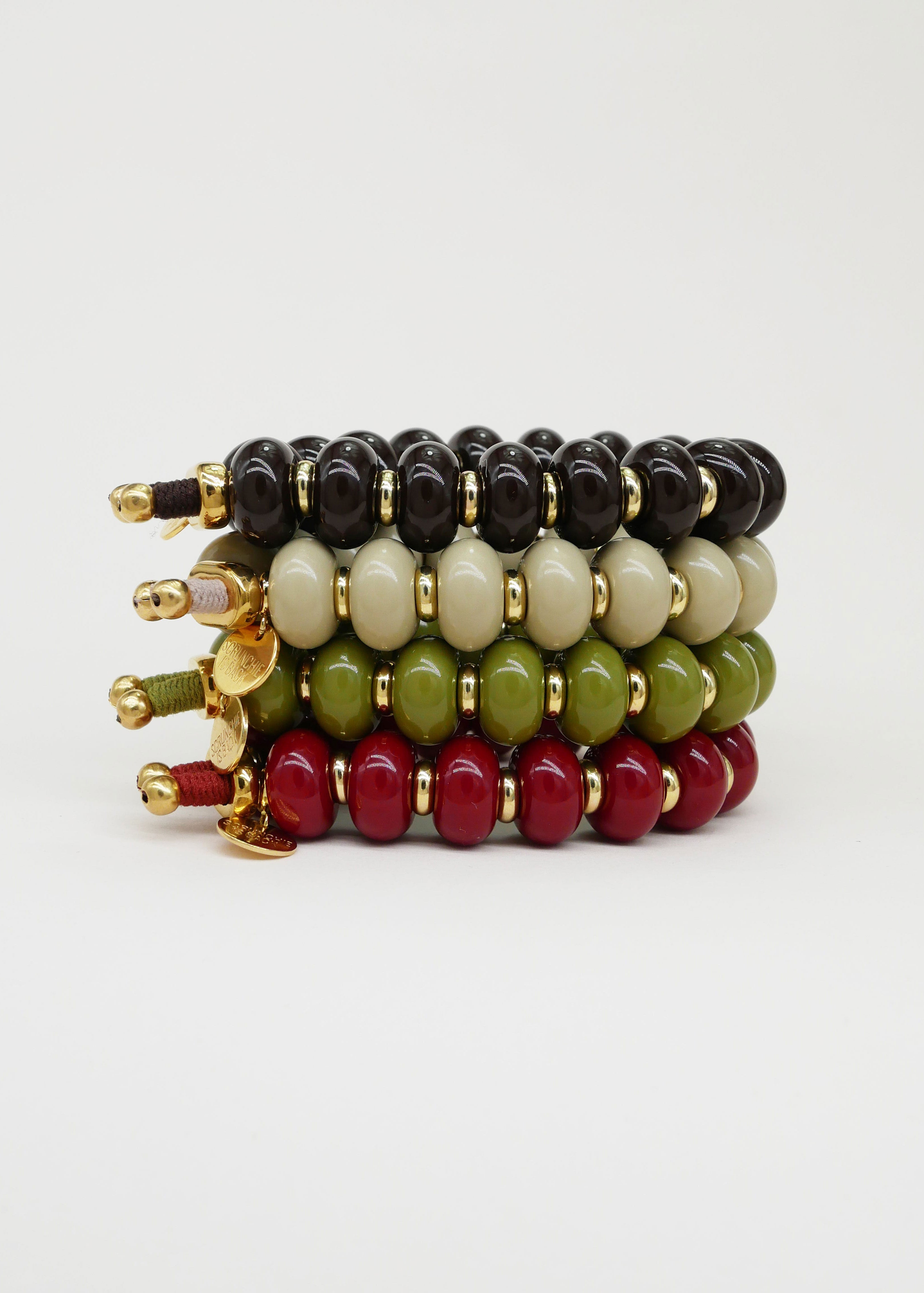 Scrunchie Is Back BICHOUS Plain Golden Donuts Hair Tie Bracelet - Chocolate