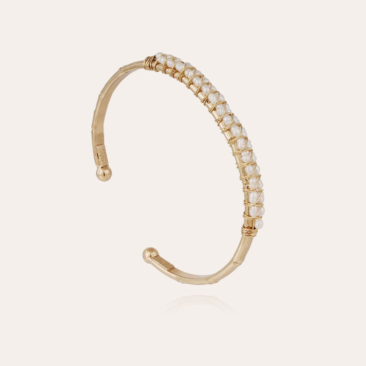 Gas Bijoux Lyre Bangle Bracelet - White Mother-of-pearl