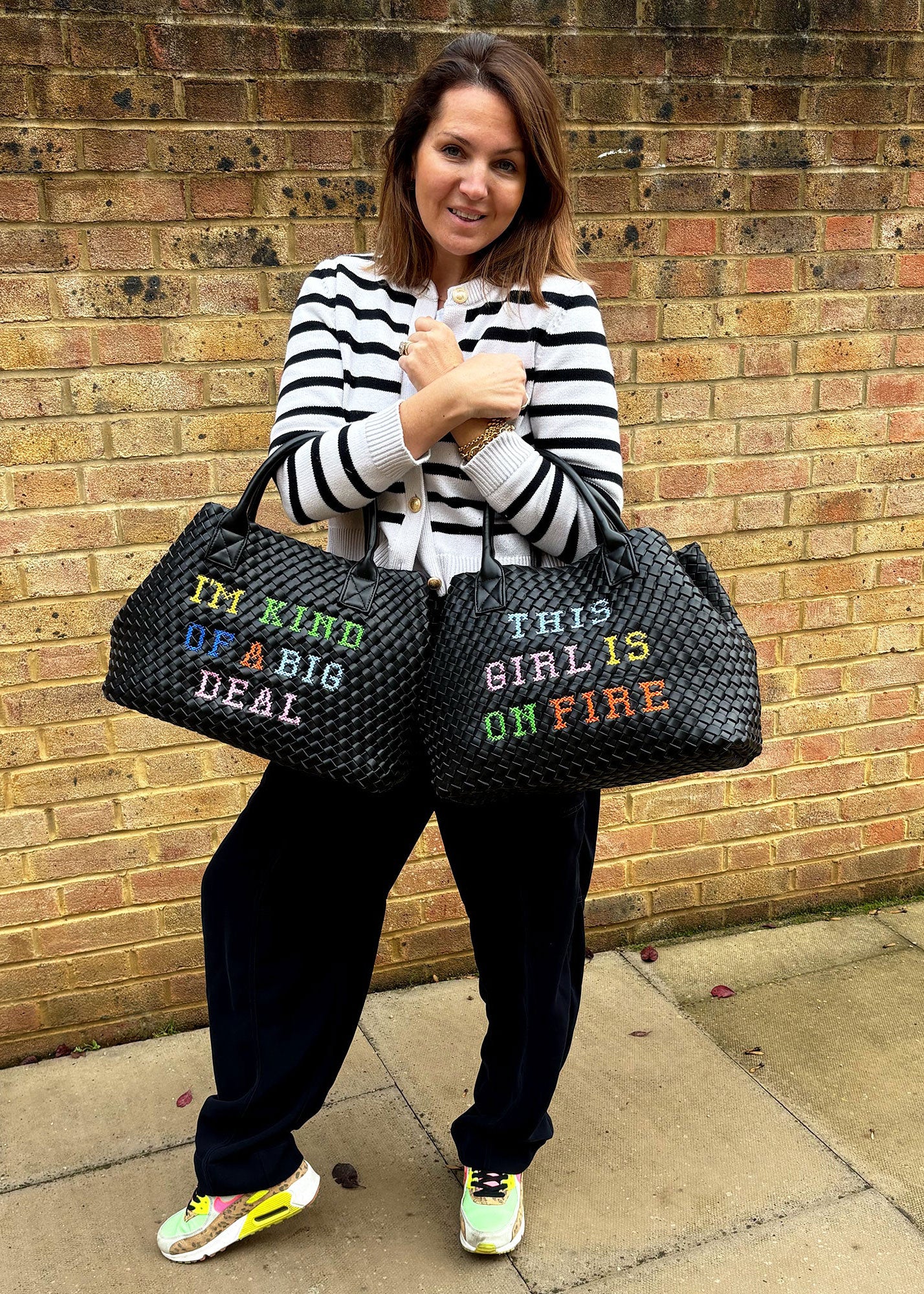 Lilly Loves THIS GIRL IS ON FIRE Woven Handbag