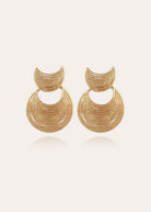 Gas Bijoux Luna Wave mini earrings in gold-plated metal, fluid undulating drop design
