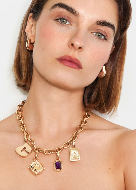 Coluri The Lovers Tarot Charm - Gold