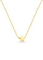 Orelia micro star collar necklace in gold, fine chain with a single polished star