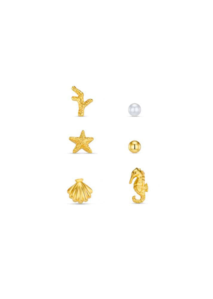 Orelia Mixed Seaside Ear Stacking Set