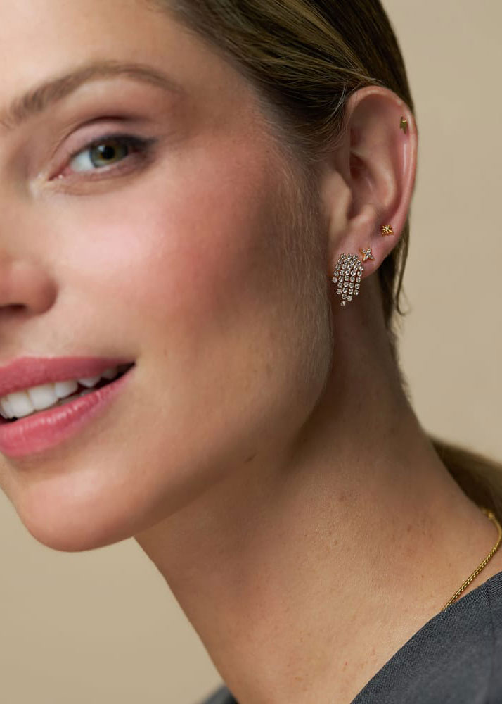 Orelia Starburst & Waterfall Ear Stacking Set