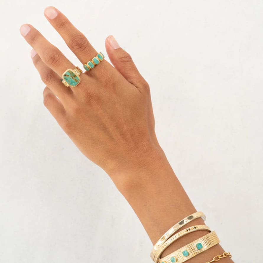 Anna Beck - Turquoise Multi Cushion Ring - Gold
