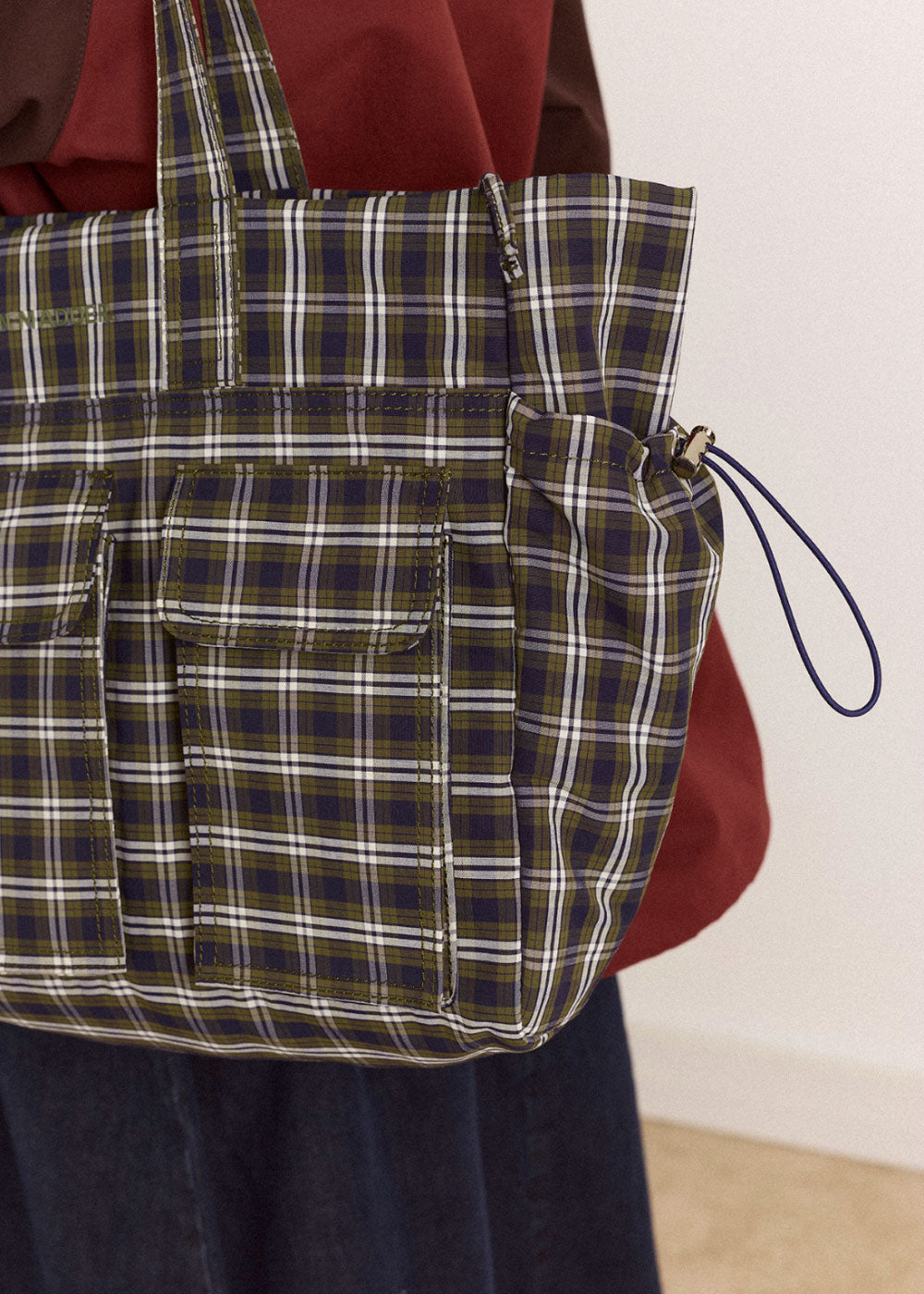 Damson Madder Eliza Bag - Navy Green Check