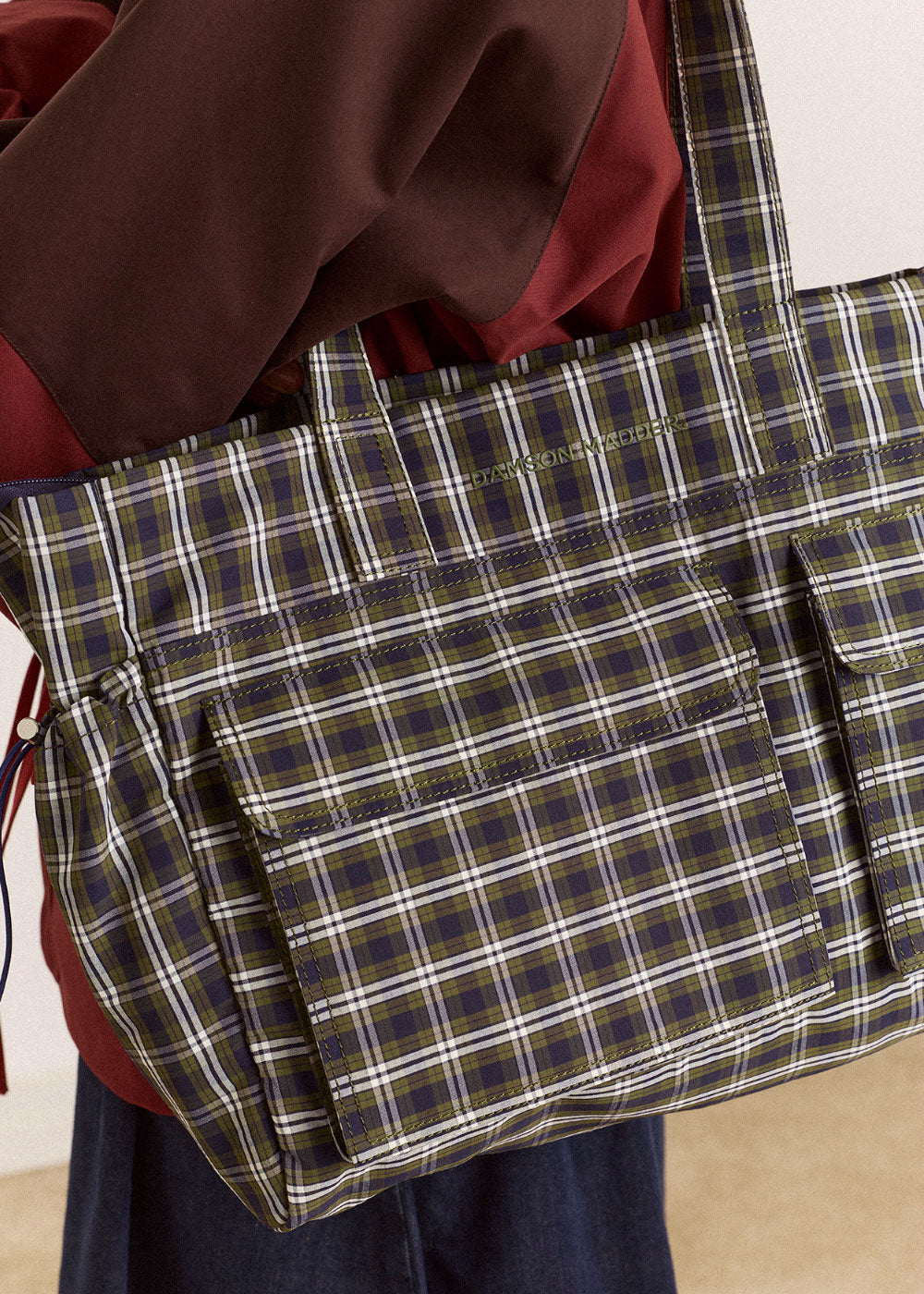 Damson Madder Eliza Bag - Navy Green Check