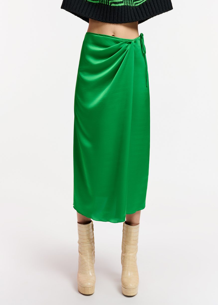 Essentiel Antwerp - Ellie - Green Midi Wrap Skirt