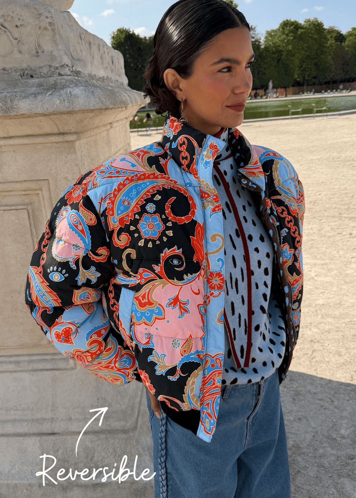 Never Fully Dressed Paisley Reversible Puffer