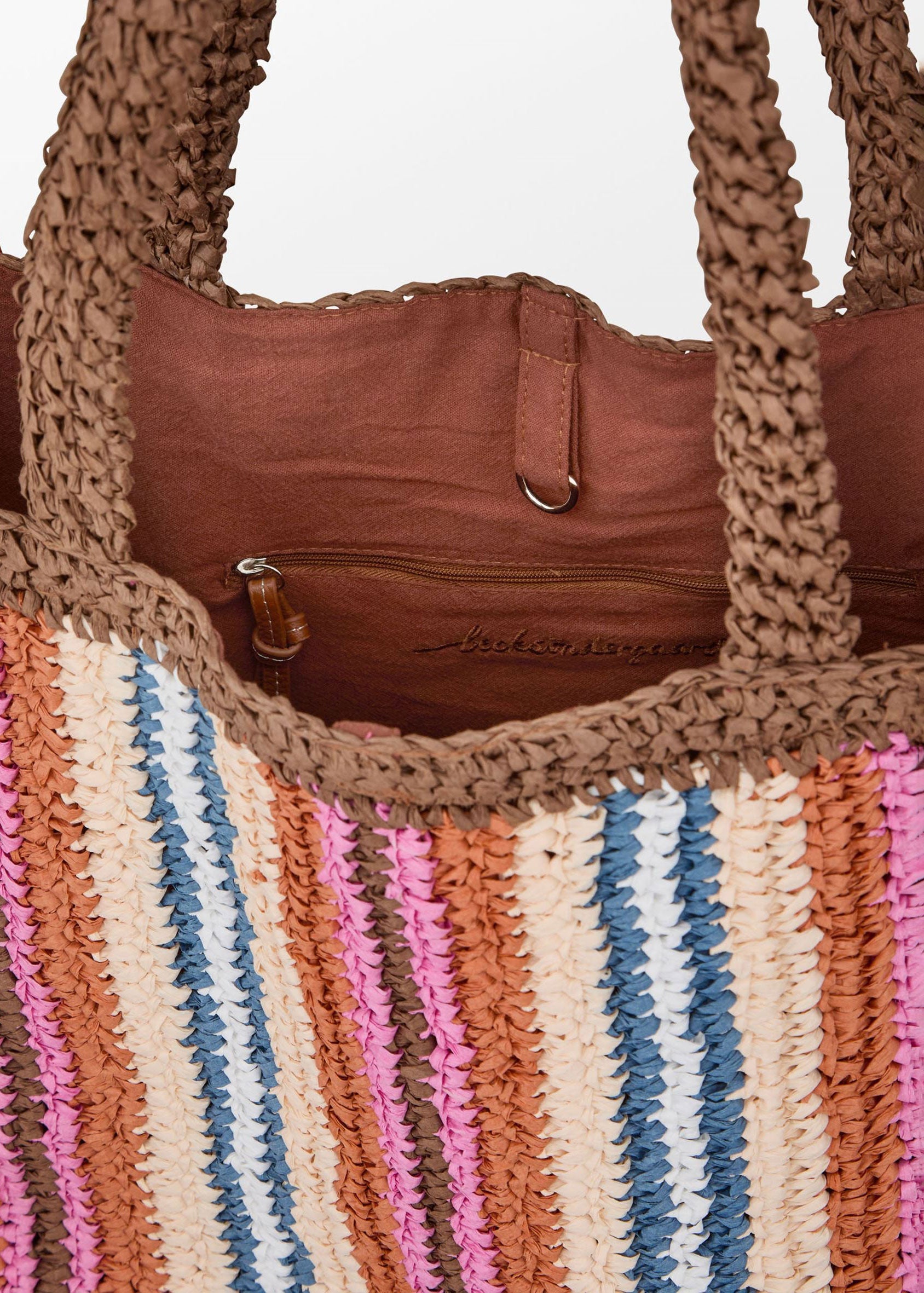 BeckSöndergaard Stripe Straw Tota Bag
