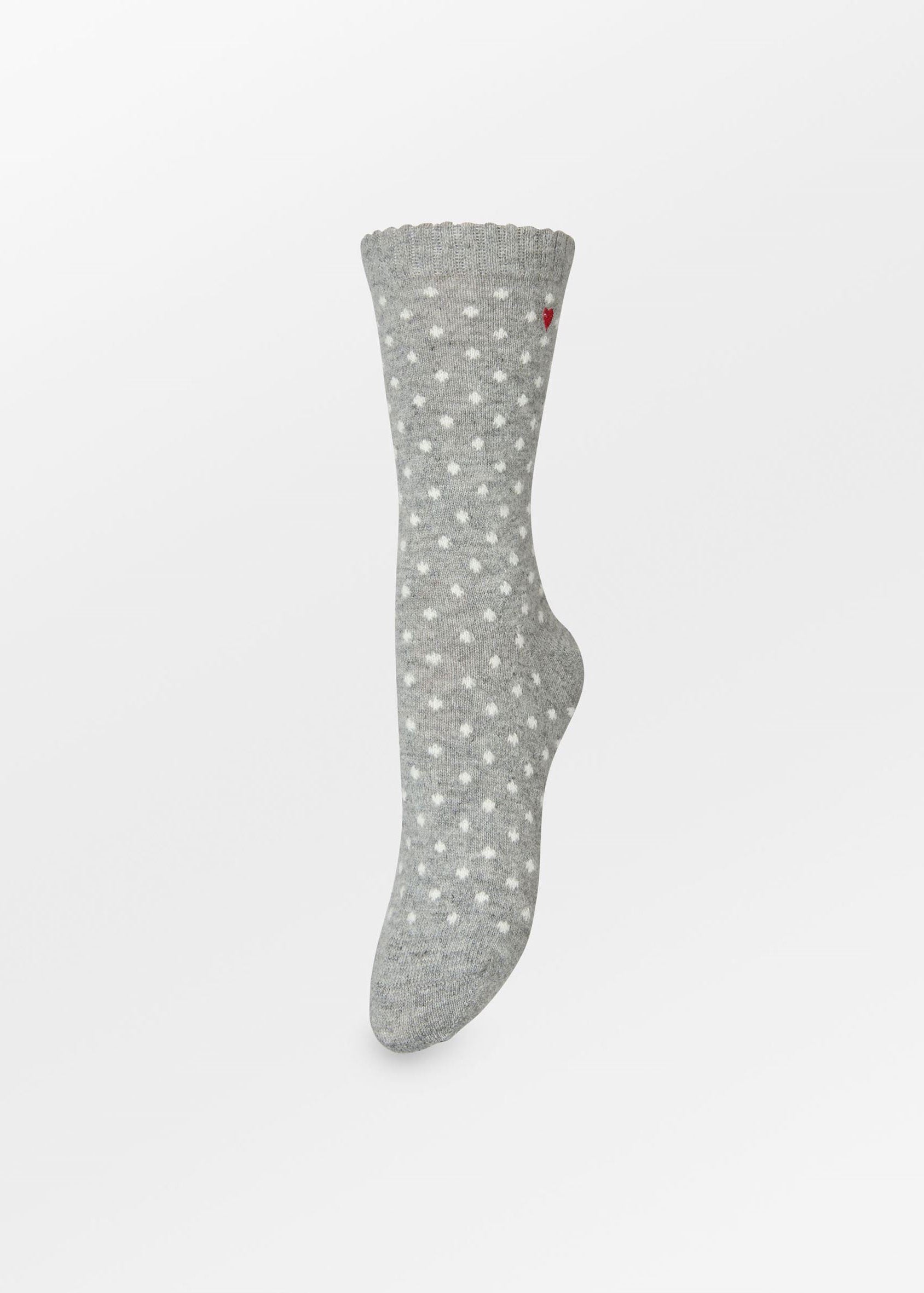BeckSöndergaard Dotted Wola Sock - Grey Melange