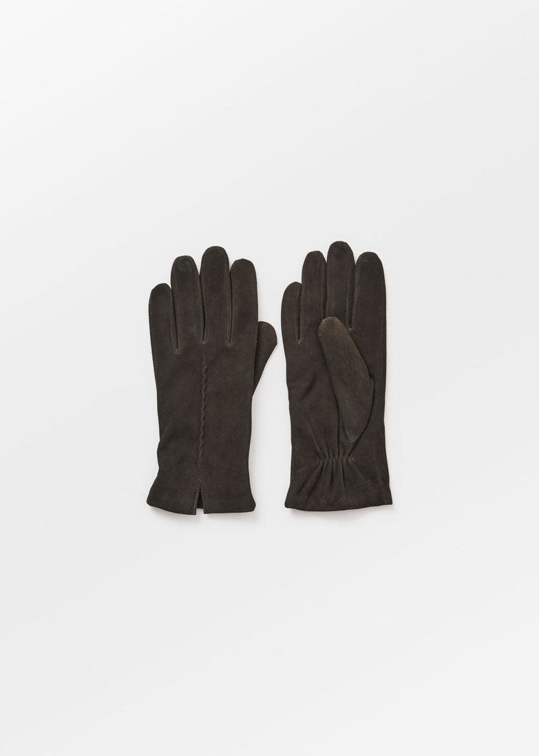 BeckSöndergaard Suede Leather Gloves - Hot Fudge Brown