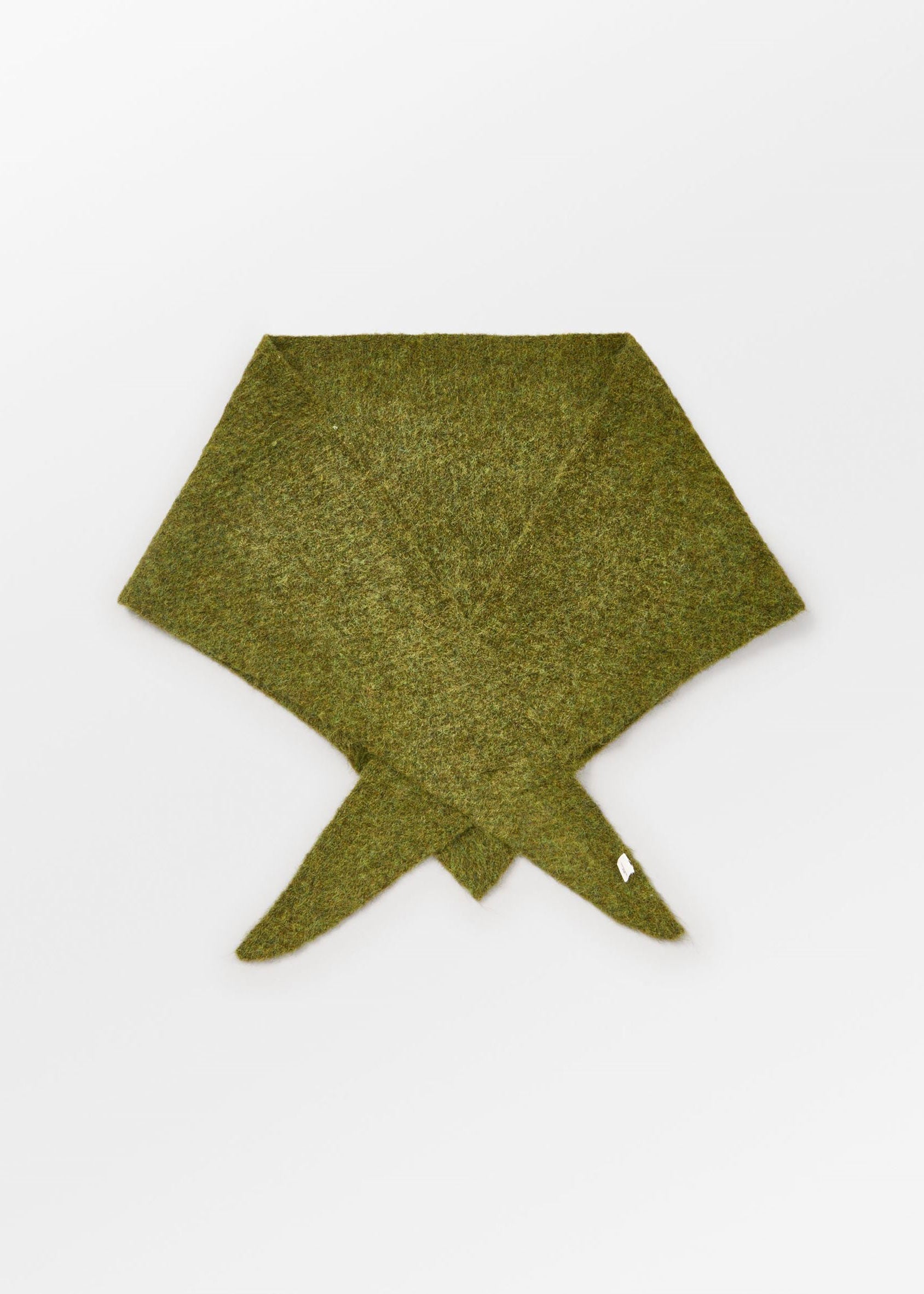 BeckSöndergaard Alpaca-Wool Triangle Scarf - Golden Cypress Green