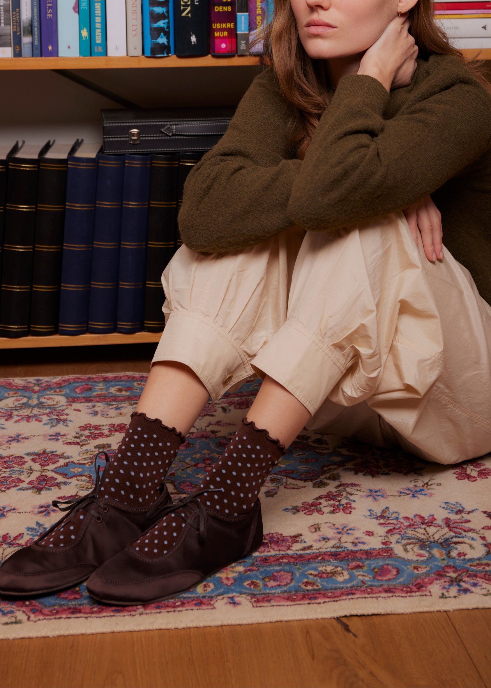 BeckSöndergaard Dotted Frilla Short Sock - Chocolate Brown