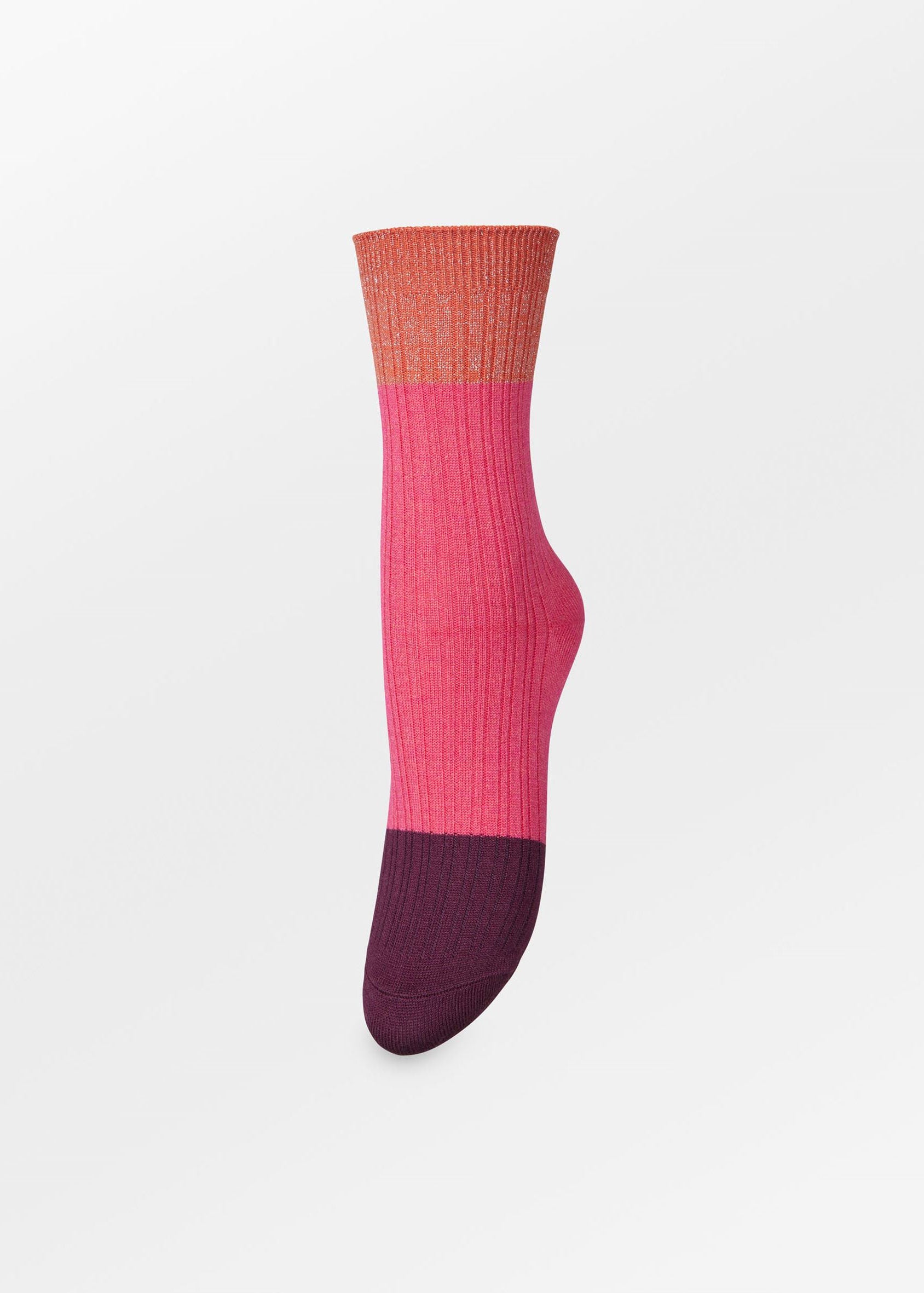 BeckSöndergaard Colourblock Bam Sock - Carmine Pink