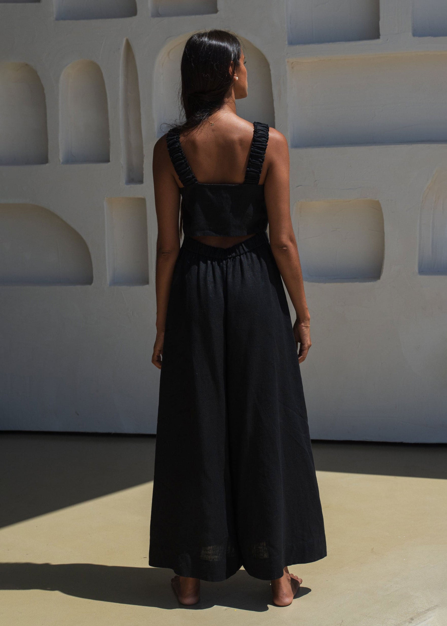 Lilly Pilly Keely Linen Jumpsuit - Black