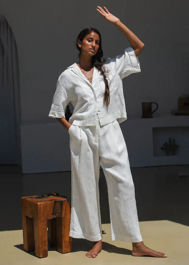 Lilly Pilly Quinn Linen Shirt - Ivory