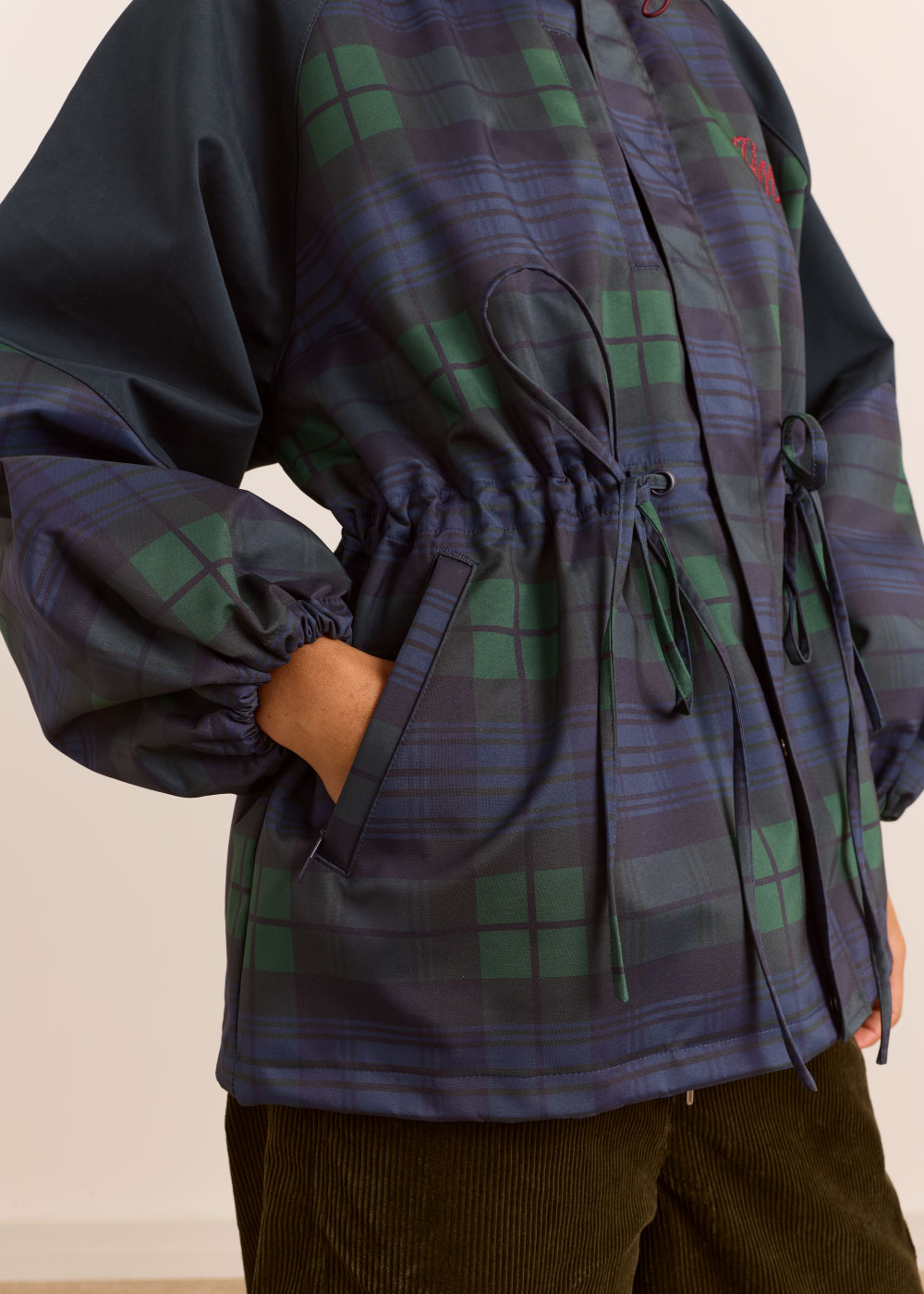 Damson Madder Liu Shower Proof Raincoat - Navy Check