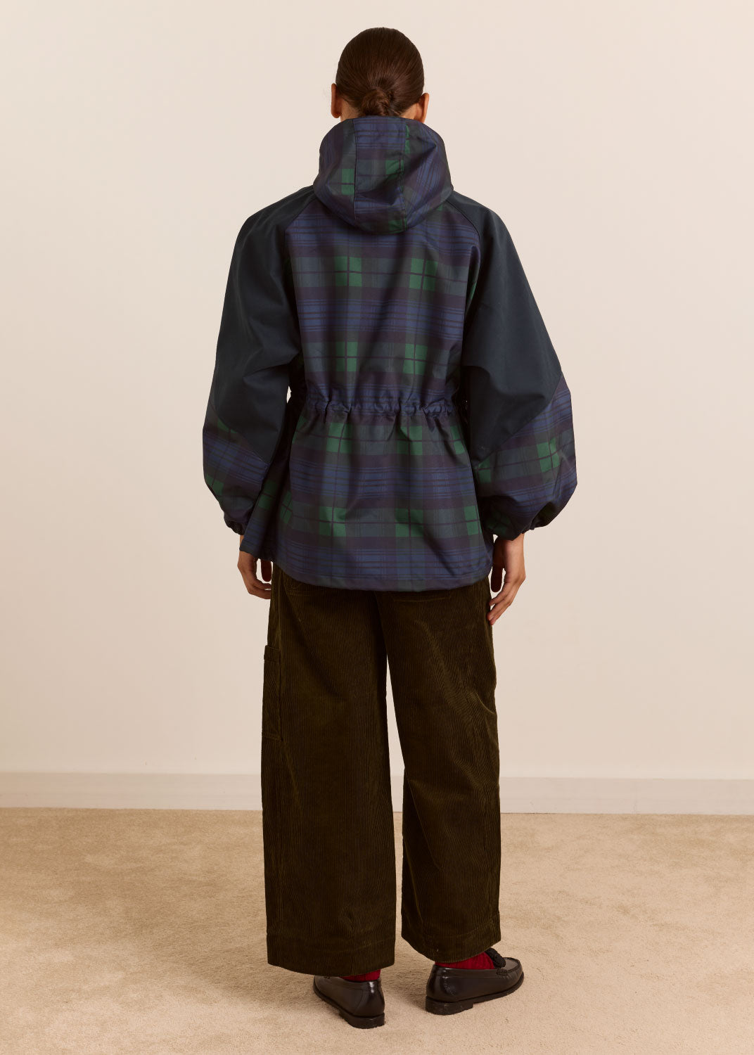 Damson Madder Liu Shower Proof Raincoat - Navy Check