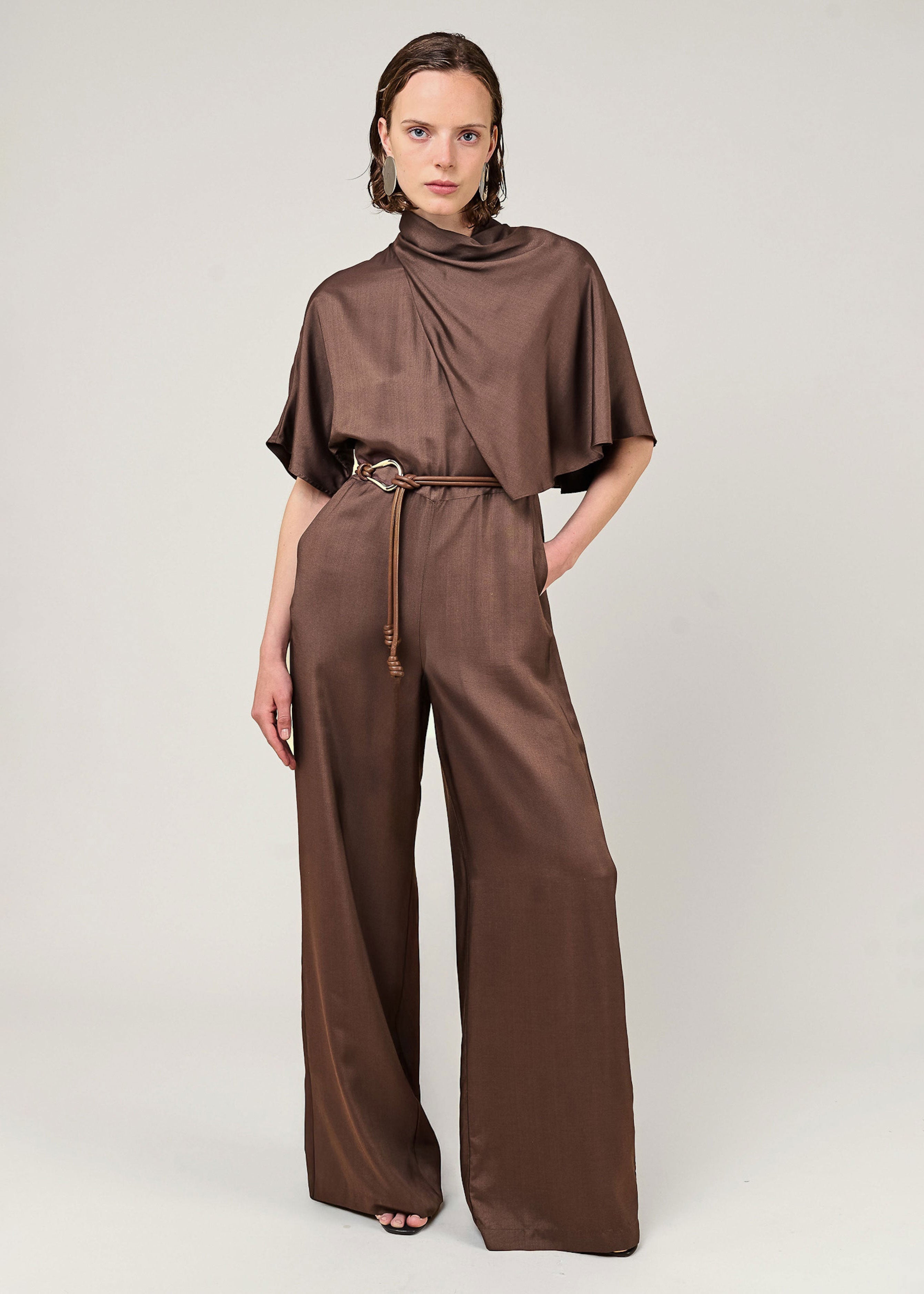 VI.VE.RE Lyn Organic Buckle Belt - Brown