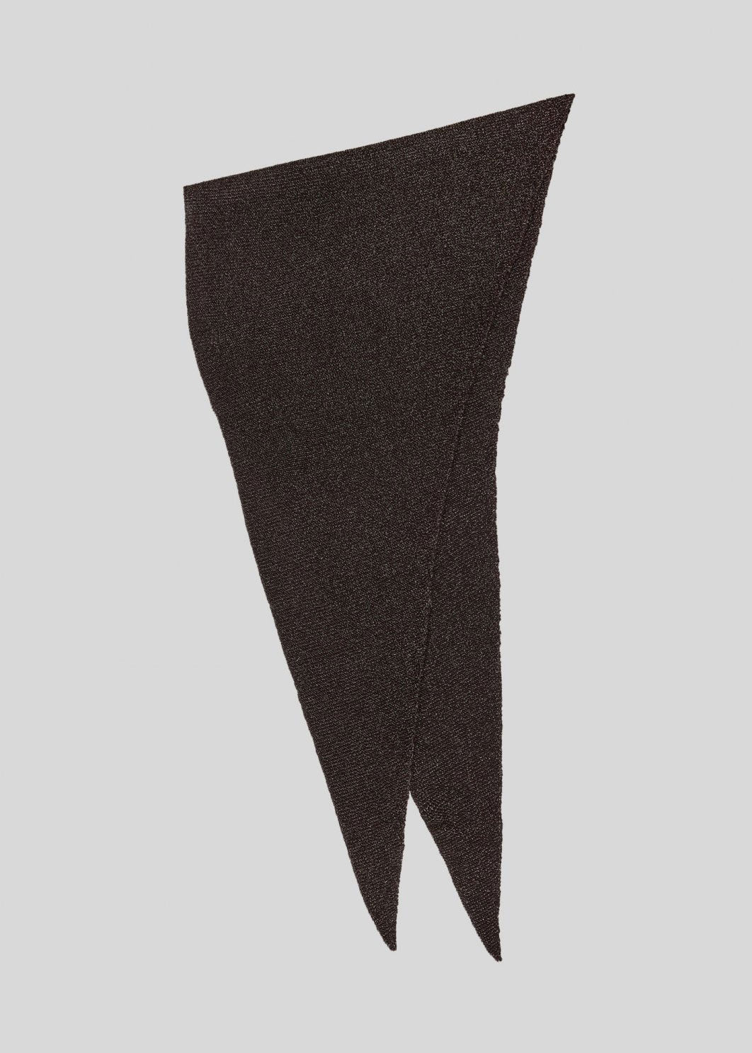 MSCH Copenhagen Laid flat to show the long triangle shape and fine glitter thread