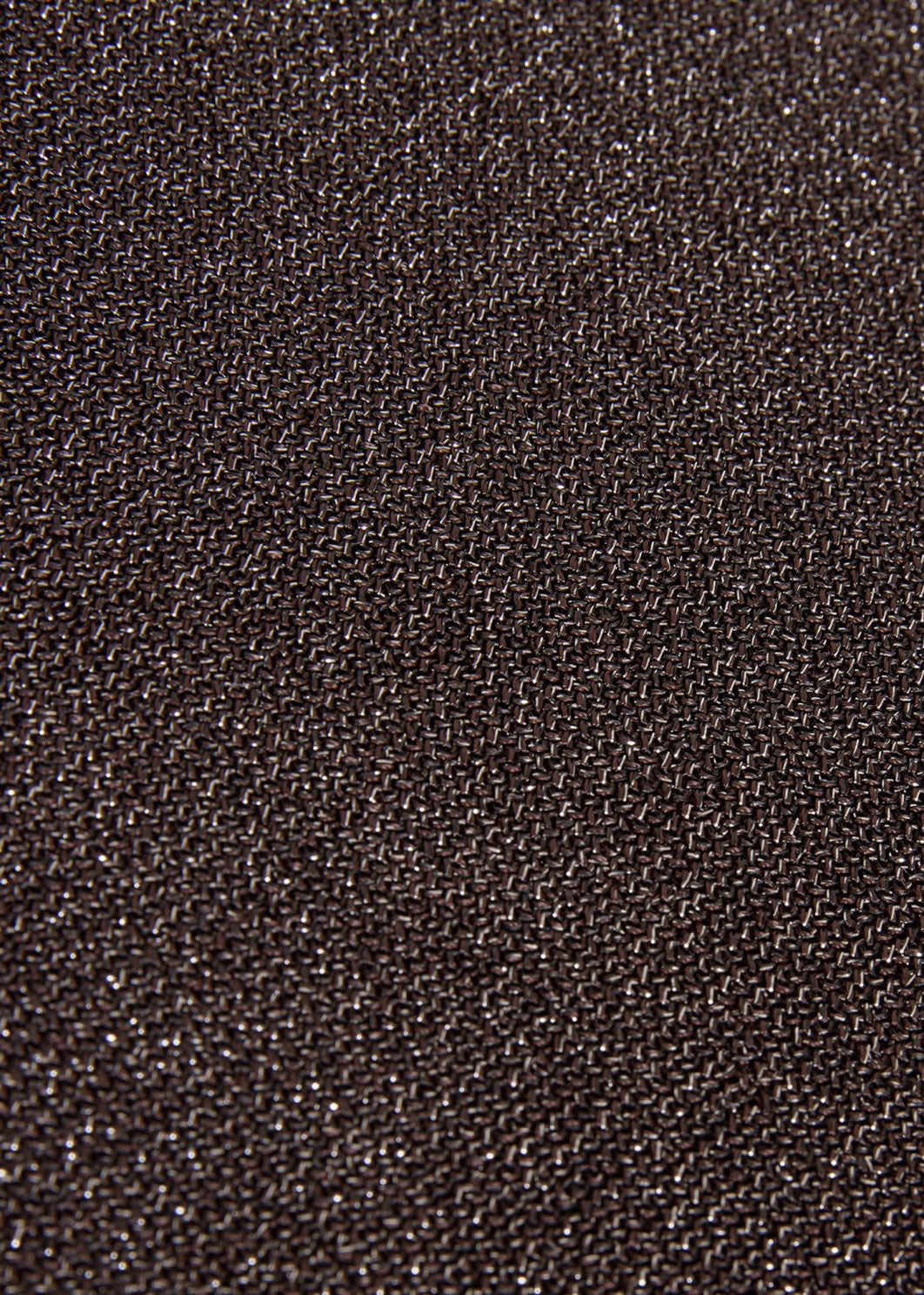 MSCH Copenhagen Close up of the fine knit with metallic silver threads woven through dark brown