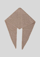 Flat-lay of the full triangle, open eyelet knit with ribbed edging along the long sides
