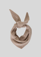 MSCH Copenhagen Lowee pointelle scarf in beige melange, merino triangle knotted at the neck